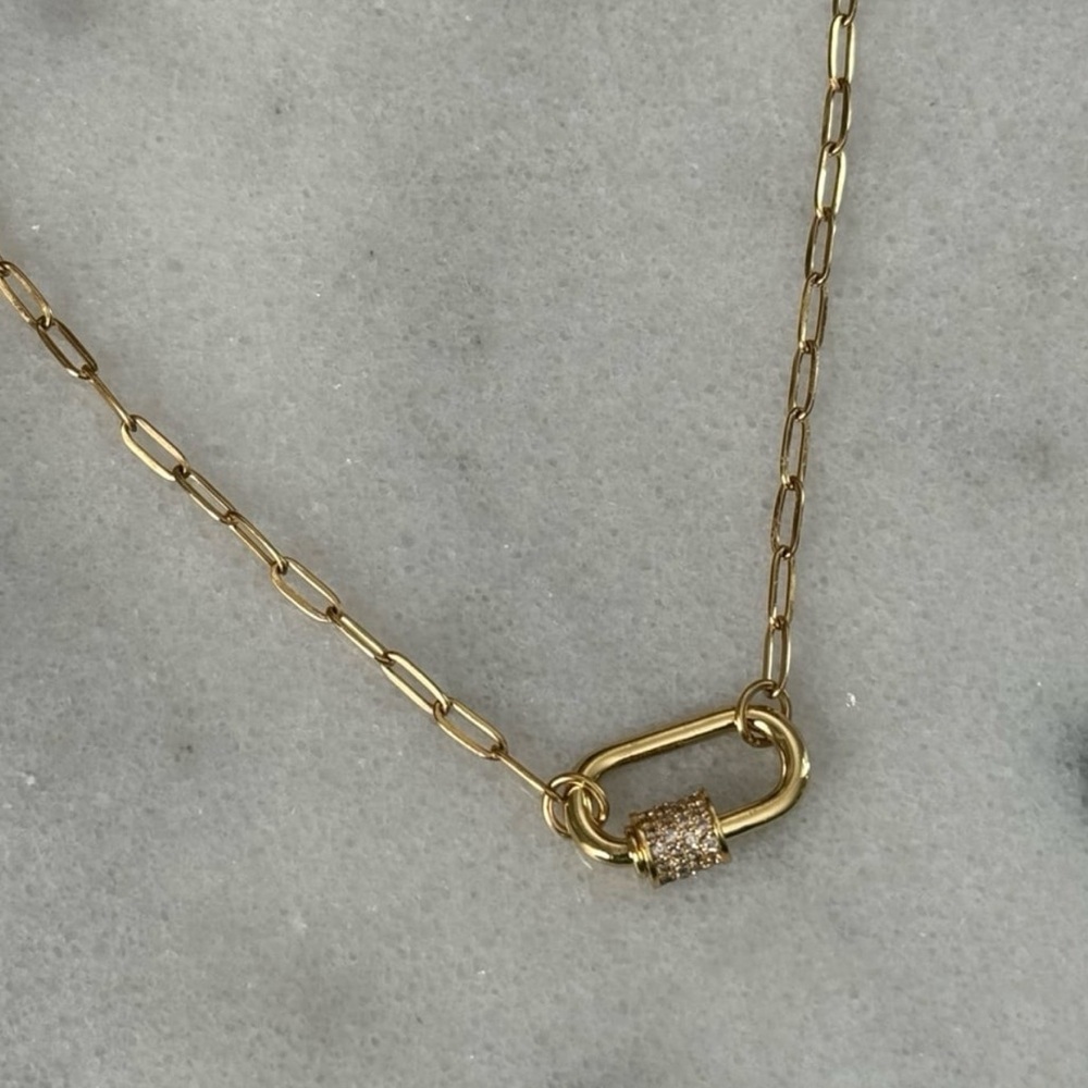 Gold Chain Crystal Horse Bit Chunky Necklace 

Brand New